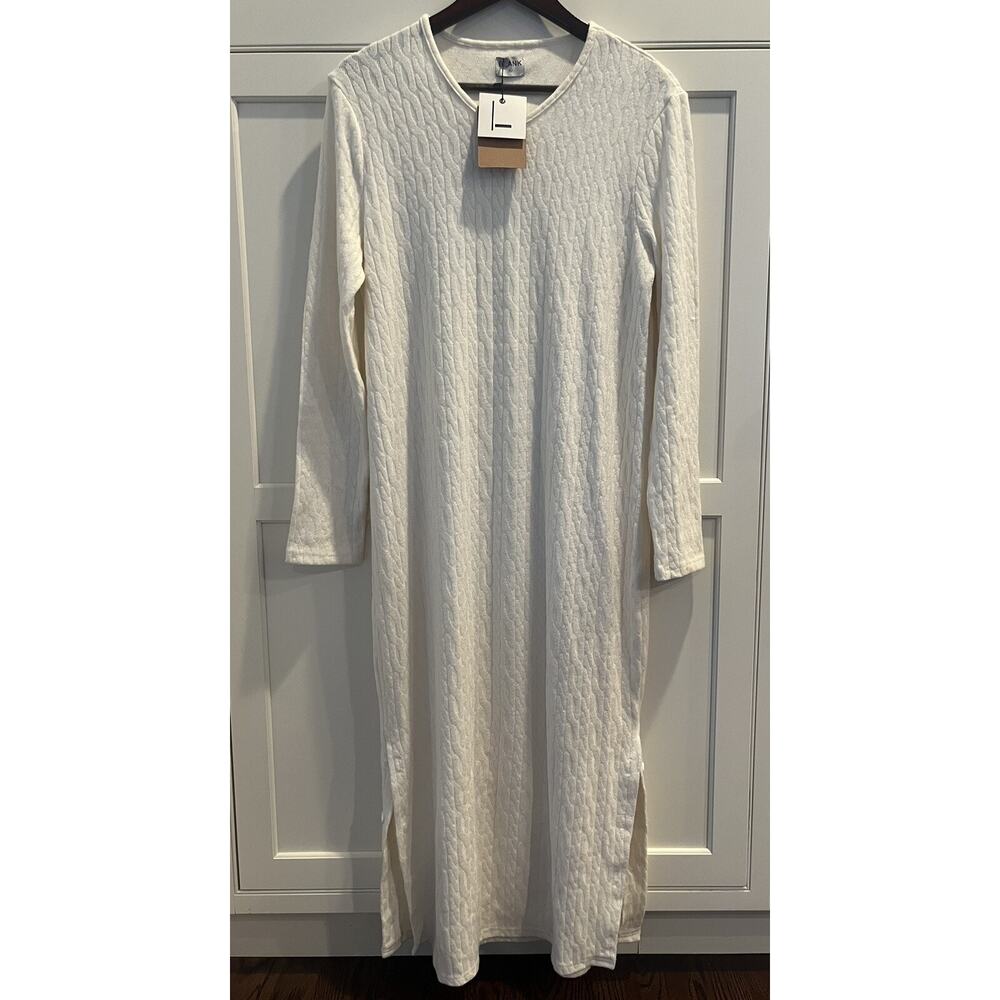 Blank maxi sweater dress Sz. XL rayon ivory NWT